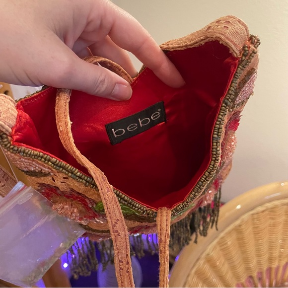 90s does 20s BEBE Beaded Evening Bag Cocktail Purse - Picture 7 of 8